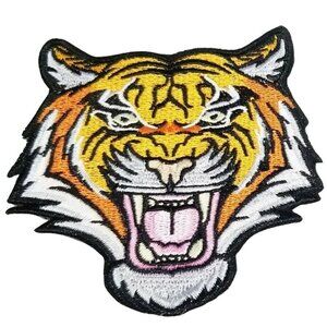 New! BENGAL TIGER Iron-On PATCH Embroidered Tiger King Roaring Tiger Patch